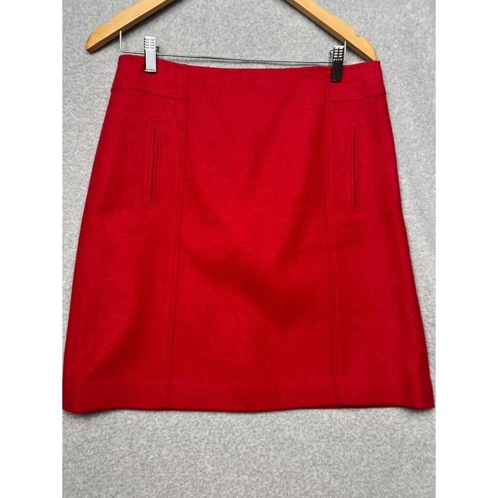 Talbot Vibrant Red Wool Blend Women's Skirt With Pockets Sz14W - Picture 2 of 4